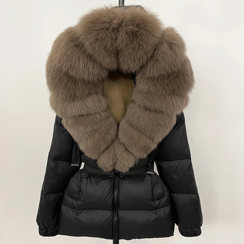 OFTBUY Winter Clothing Puffer Jacket Women Real Fox Fur Hooded Thick Warm 90% White Duck Down Coat Female Parkas Waterproof