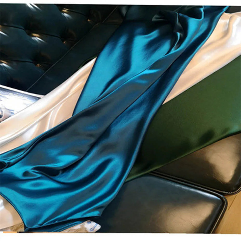 Summer dress with silk satin V-neck women's suspender skirt, wide and relaxed swing, backless lace up dance party