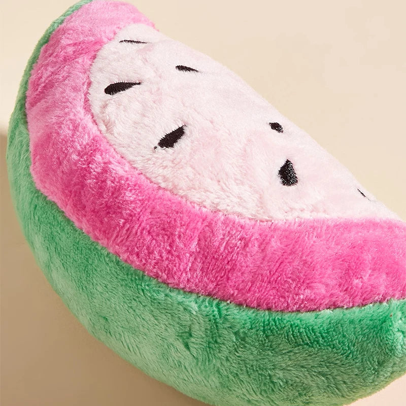 1 sliced watermelon pet plush toy for dogs and cats to interact and play