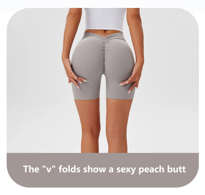 V Back Scrunch Butt Workout Shorts for Women High Waisted Lifting Booty Gym Yoga Biker Shorts Sports Leggings Clothing Hot Pants