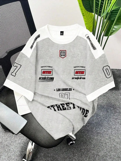 The 2025 summer new men's T-shirt 3D digital printed short-sleeved T-shirt, men's sportswear, Brooklyn racing football T-shirt,