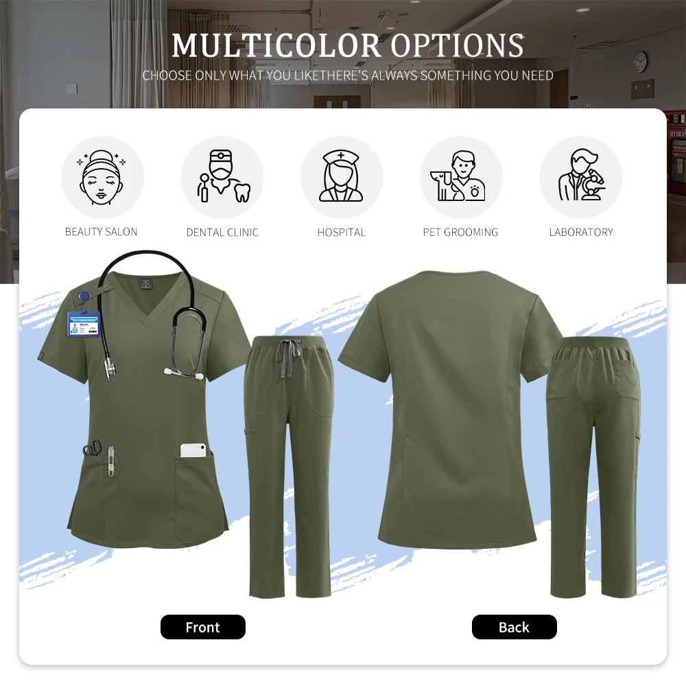 Pet Grooming Institution Room Scrubs Uniform Women Surgery Workwear Beauty Salon Work Clothes Nursing Scrub Medical Suits Unisex