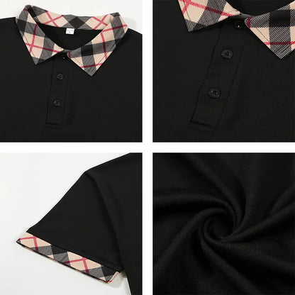 Summer men's short sleeved polo shirt business office lapel shirt Men's sports and casual top European and American plus size