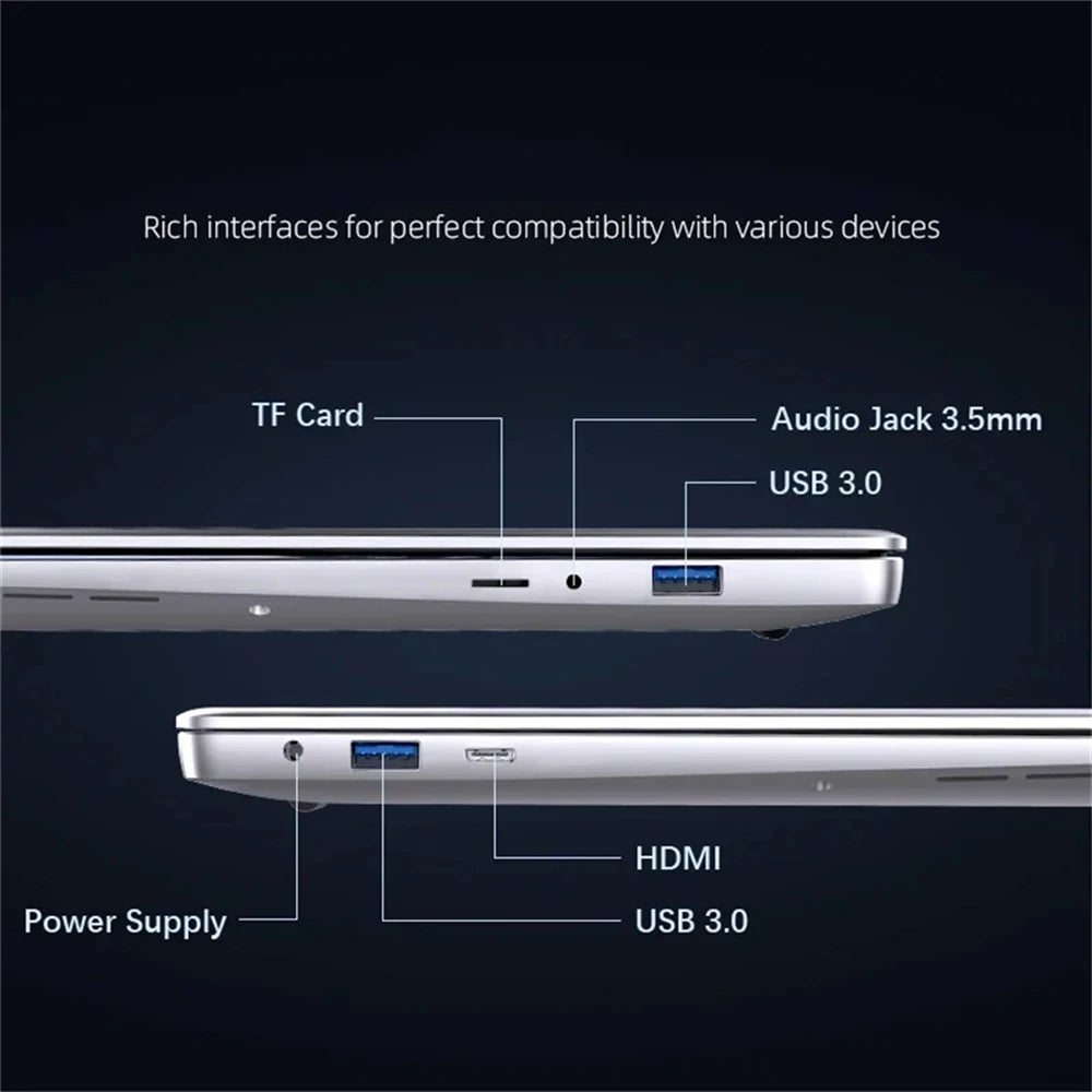 14.1 inch Laptop Computer Portable Windows 11 Pro Core i7-7500U Notebook 12GB RAM 1TB 2TB SSD Office Study Laptops