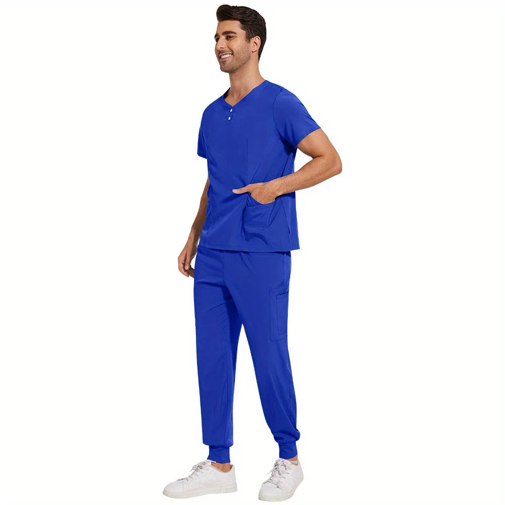 Ideal for Women in Pet Stores & Beauty SPA Spa Scrubs Top and Pants Women's and Men's 2-Piece Soft Scrubs Set