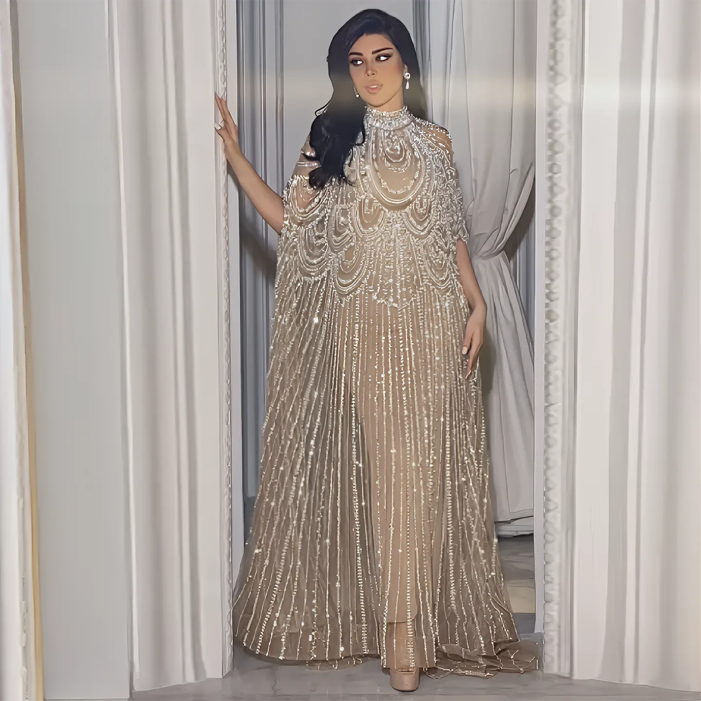 Customized Evening Dresses Luxury sexy Prom Dress Caftan Nude Wedding Formal Elegant Exquisite High Quality Party Gown for Women