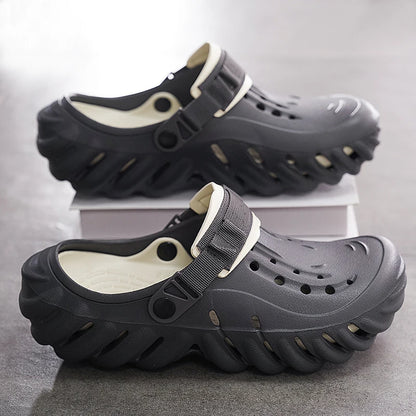 New Men's Fashionable Versatile Sandals Anti Slip and Wear-resistant Shoes Thick Soled Soft Soled Slippers Breathable