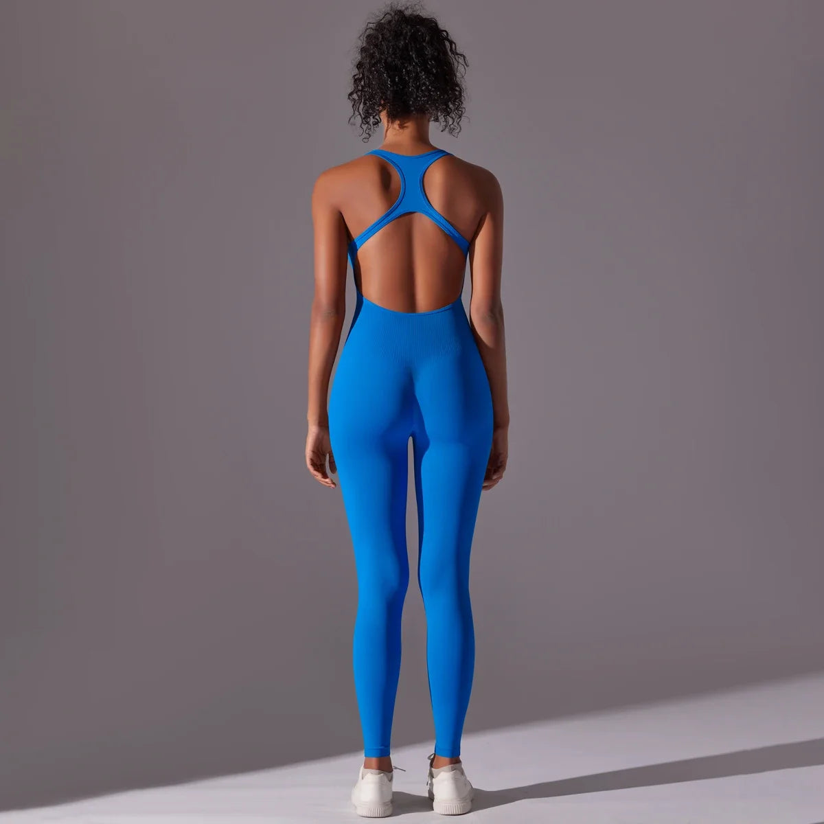Sexy Back V Jumpsuit Gym Set Women Training Yoga Suit Sportswear Women Sports Jumpsuit Fitness Rompers Stretch Workout Bodysuits