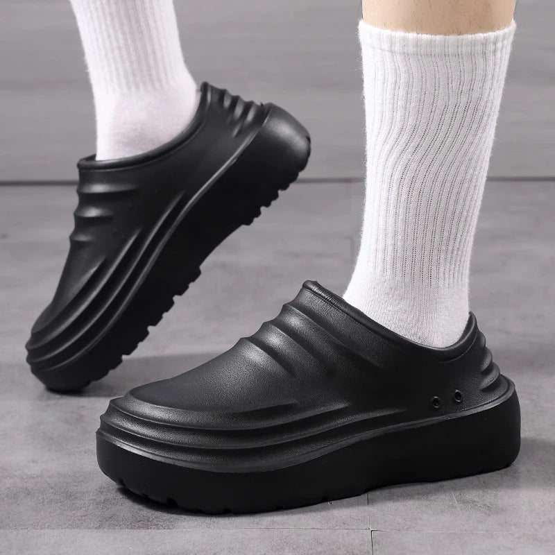 Work Shoes Waterproof, Oil-Proof, Non-Slip, Thick-Soled, Wear-Resistant, Special Soft-Soled Labor Protection Shoes for Kitchen C