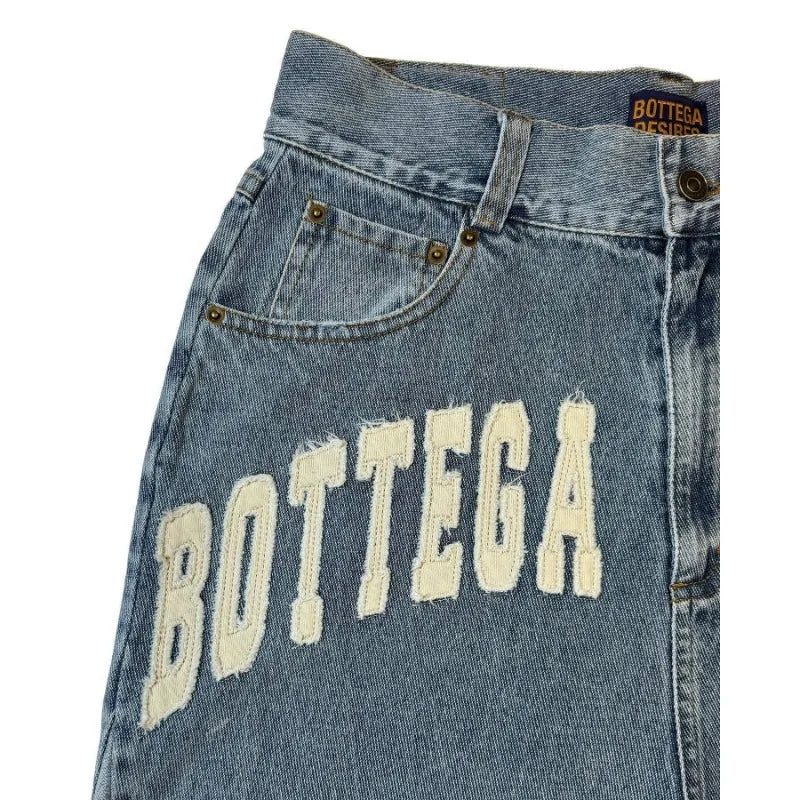 Deeptown Y2k Vintage Harajuku Denim Shorts Women Washed Letter Embroidery Tassels American Retro Jeans Man Baggy Hip Hop Jorts