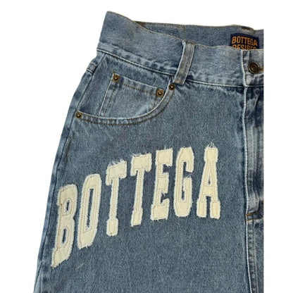 Deeptown Y2k Vintage Harajuku Denim Shorts Women Washed Letter Embroidery Tassels American Retro Jeans Man Baggy Hip Hop Jorts