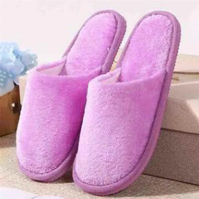 Soft Plush Cotton Slippers Shoes Autumn Winter Couple Unisex Non-Slip Floor Indoor Home Furry Slippers Women Shoes For Bedroom