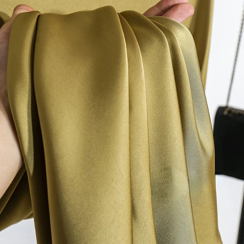 Acetic Satin Fishtail Skirt Woman Korean Fashion Elastic High Waist Skirts for Women Spring/summer 2026 New Slim Long Dresses