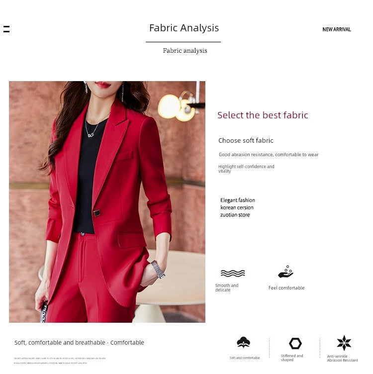 Coat Women's Red Work Clothes Suit Jacket