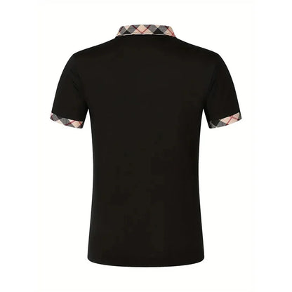 Summer men's short sleeved polo shirt business office lapel shirt Men's sports and casual top European and American plus size