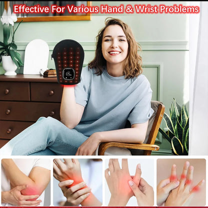 Red Light Therapy for Hand Pain Relief with 660nm Red & 850nm Infrared Light,Rechargeable LED Near Infrared Light Therapy Glove