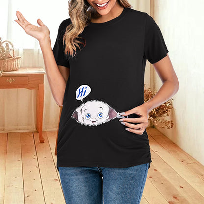 Women Pregnant Maternity Cotton Breastfeeding T-Shirt Summer Nursing Blouse Tops Fashion Clothes