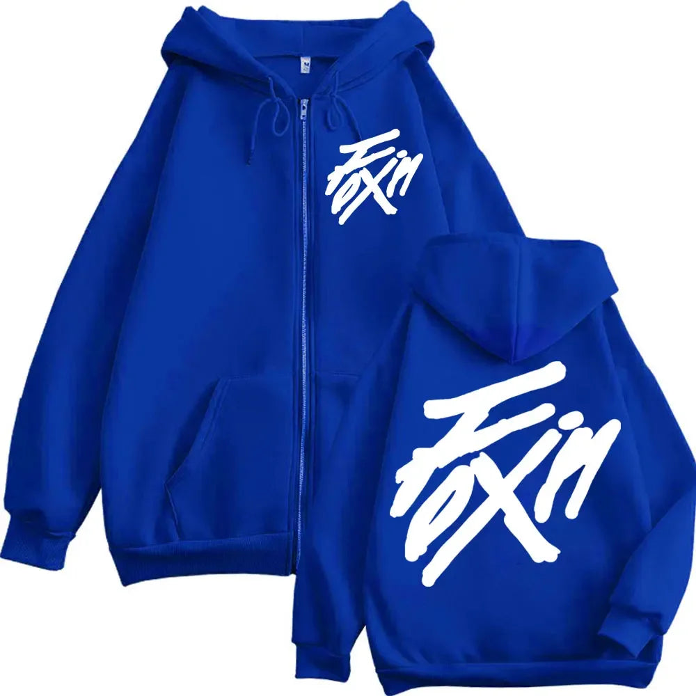 Kpop ATEEZ "FlX ON" Merch Zipper Hoodie Men Women High Quality Fashion Zip Up Jacket Coat Autumn Winter Casual Loose Sweatshirts