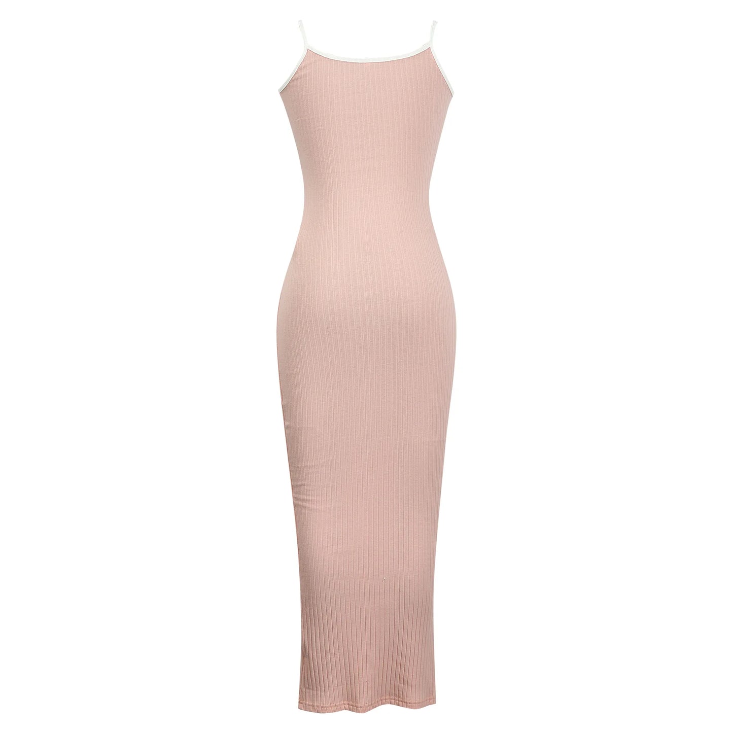Fashion Sexy Skinny Kint Dress Backless Evening Maxi Dress Women Party Club Ladies Bodycon Peach Slim Hip Elegant Long Dresses