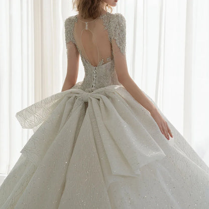 Wedding Dress New Bride Lace Up Plus Size Short Sleeves Customized High-quality Vestidos De Novia Princess Dresses Ball Gowns