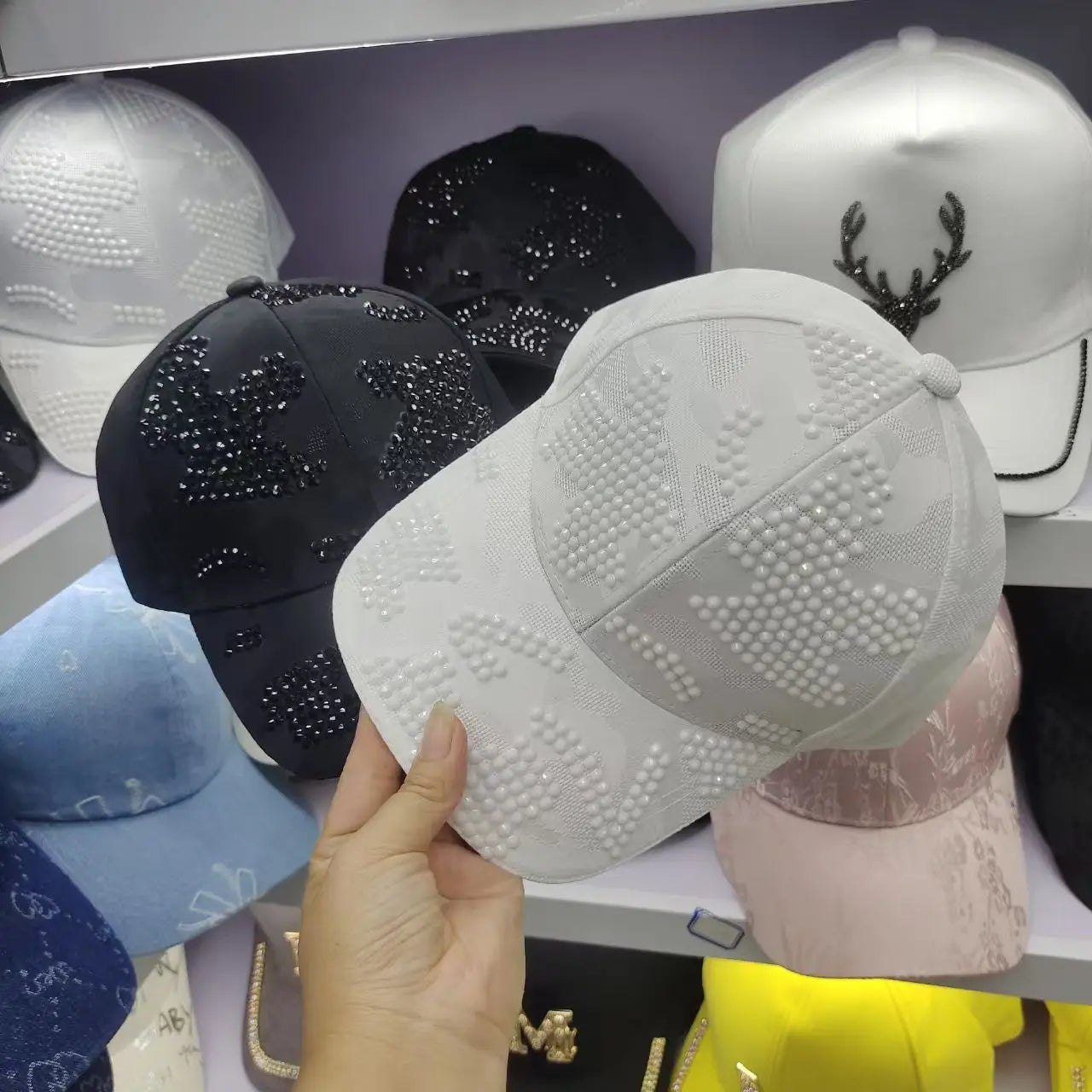 New duck hat for men and women Spring and autumn outdoor casual hat with diamond Korean version shade baseball cap