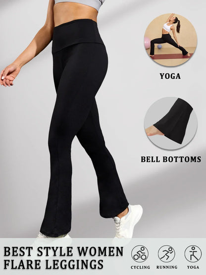 Women's Super Soft Flare Pants High Waisted Tummy Control Workout Yoga Leggings Bell Bottoms