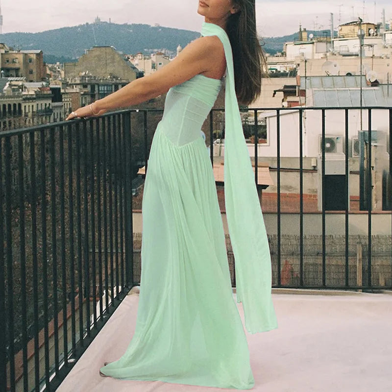 Temperament Girdling Solid Color Party Dress 2025 & 2926 Women Bodycon Tube Tops Evening Dress Elegant Full Length Gala Dress Mujers