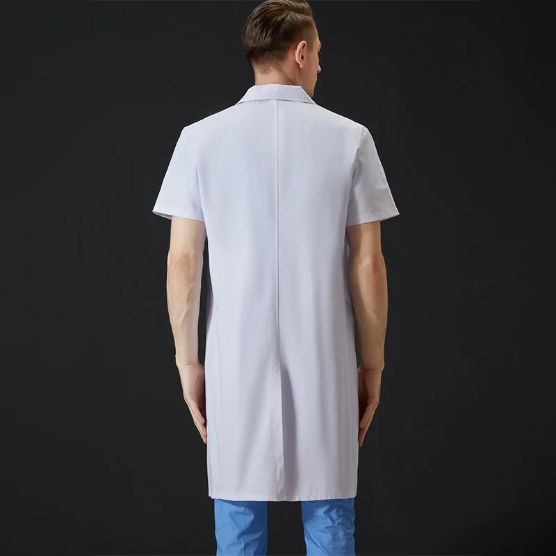 Custom Logo Men's Lab Coat 3 Pockets Short Sleeve Women's Lab Coats Medical Gown Dotctor Nurse Scrubs Hospital Clinic Uniform