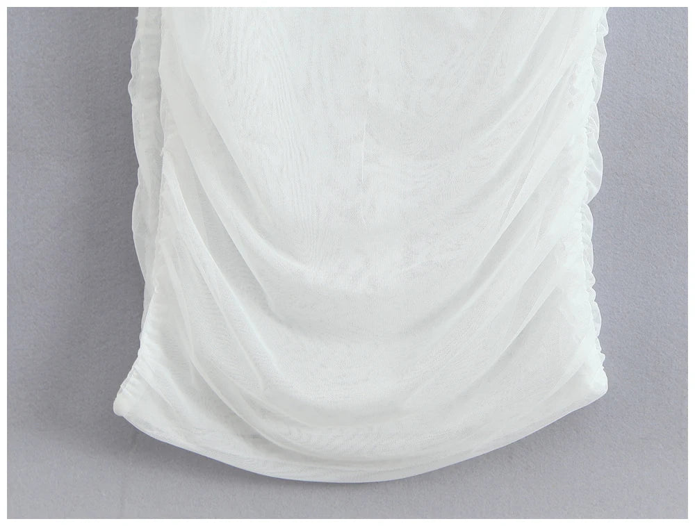 Womens Dress Mesh Ruched Slim Fit Long Spaghetti Strap Elegant Dress Must Have For Elegant Parties And Evening Banquets