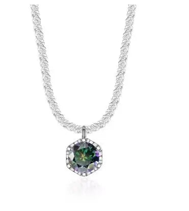 TEN CARATS 0.5-2CT GRA Moissanite Necklace for Women D Color Sparkling Classic Lab Diamon Pendant Sterling Silver 925