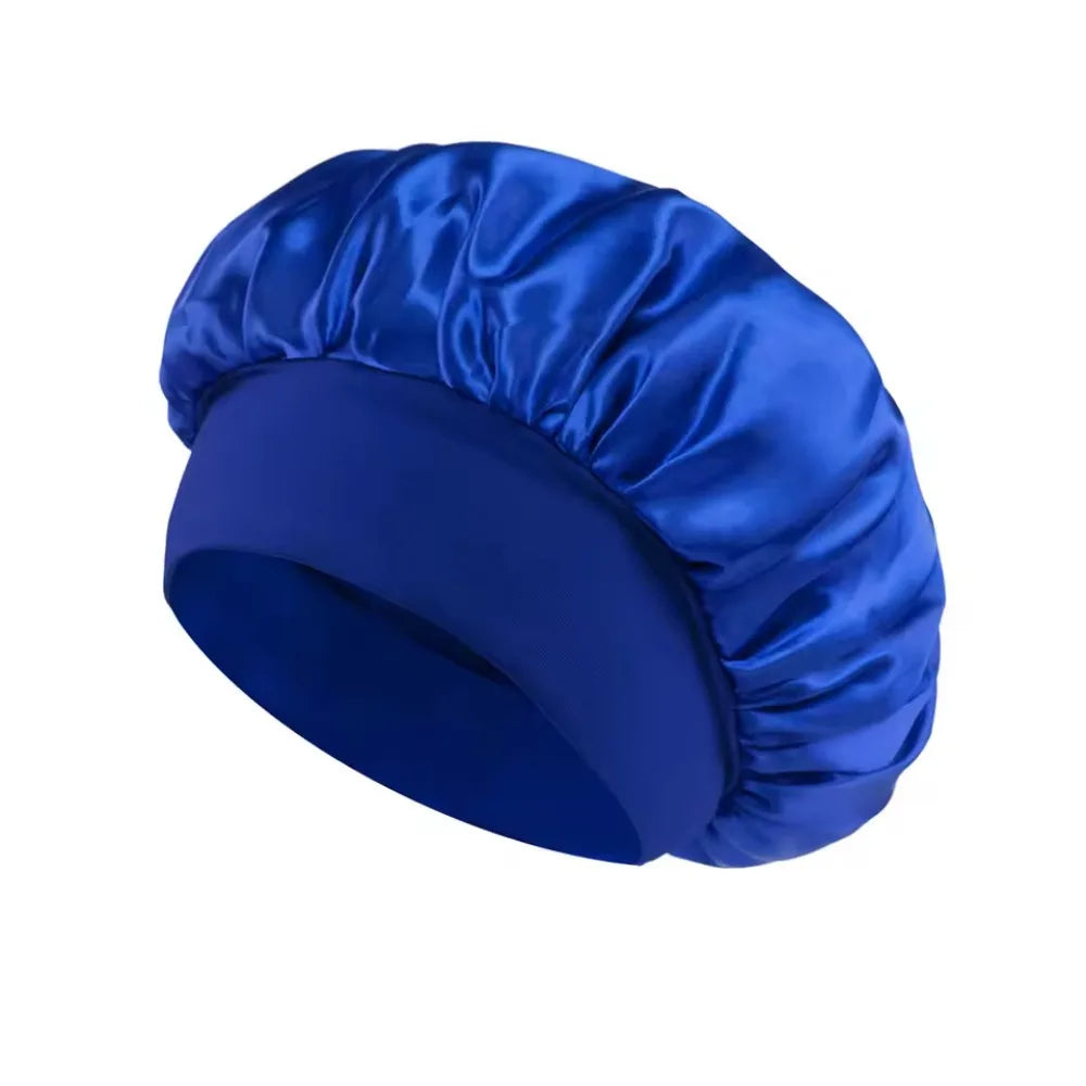 1pcs Soft Silk Satin Lined Bonnet Large Satin Hair Bonnet Household Sleep Shower Cap Hair Wrap Cover for Long Hair Salon Tool