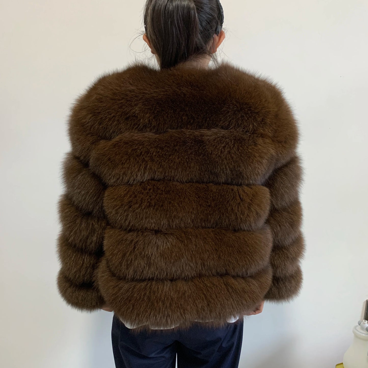 New Real fox fur coat women's winter warm 100% natural fur jacket Short Raccoon fur coat women's  high quality hot sale