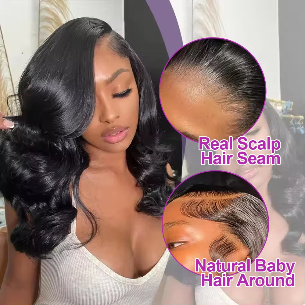 Body Wave Short Bob Wigs Brazilian Loose Water Wave 13x6 Hd Lace Front Wig 100% Glueless Human Hair 7x5 Closure Wig PrePlucked