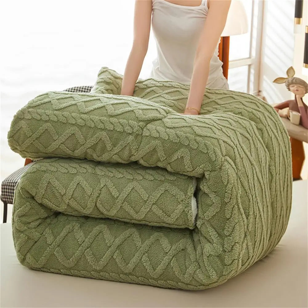 New Super Thick Winter Warm Blanket for Bed Artificial Lamb Cashmere Weighted Blankets Soft Comfortable Warmth Quilt Comforter