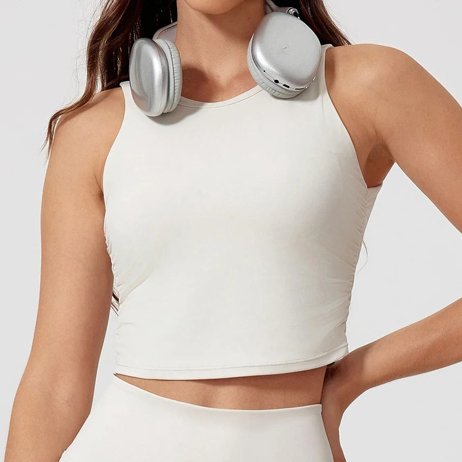 New Women Sportswear Yoga Set Sport Suit Gym Workout Clothes Gym Vest Crop Top High Waist Straight leg Pants Fitness Sports Wear