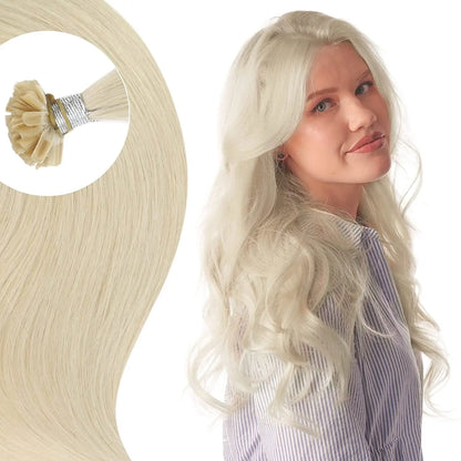 Full Shine U Tip Hair Extensions Fusion Hair Balayage Color 40-50g Keratin Glue Beads Prebonded Human Hair Extensiones