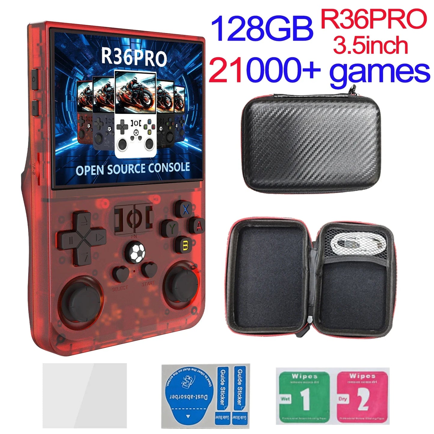 R36MAX Game Console 64GB 128GB 18000+GAMES Linux System 4.0inch K36 vs R36S 3.5inch Pocket Video Player No Download Required