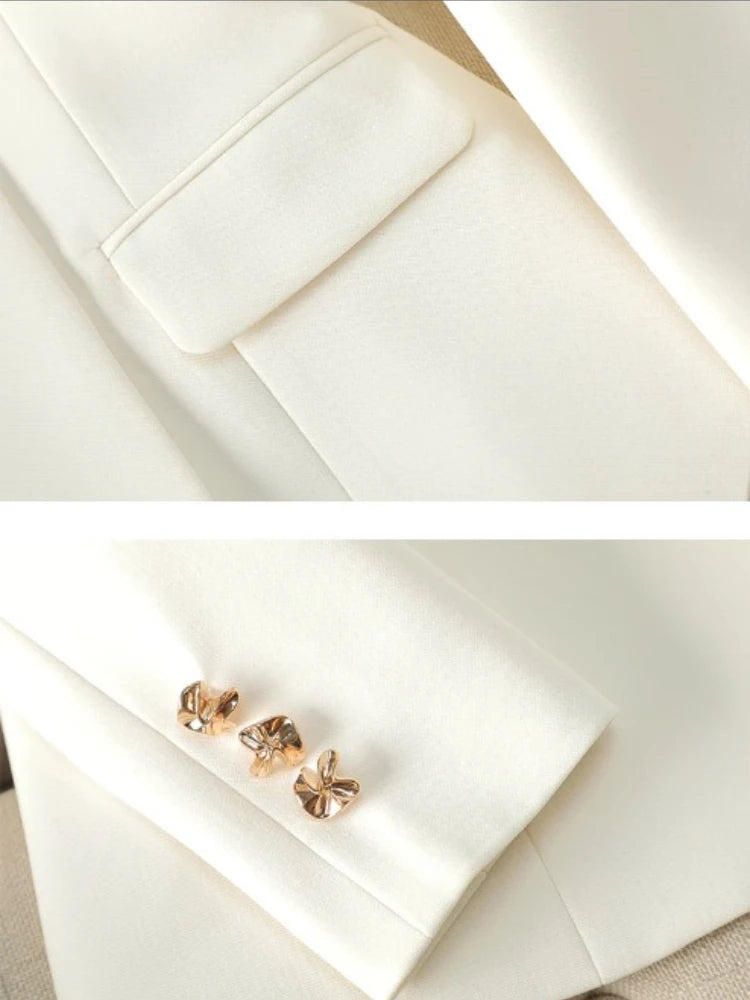 Fashion Temperament Executive Suit Solid Color Two-piece Pant Suits Set Business Commuting Professional Trousers  Ladies New