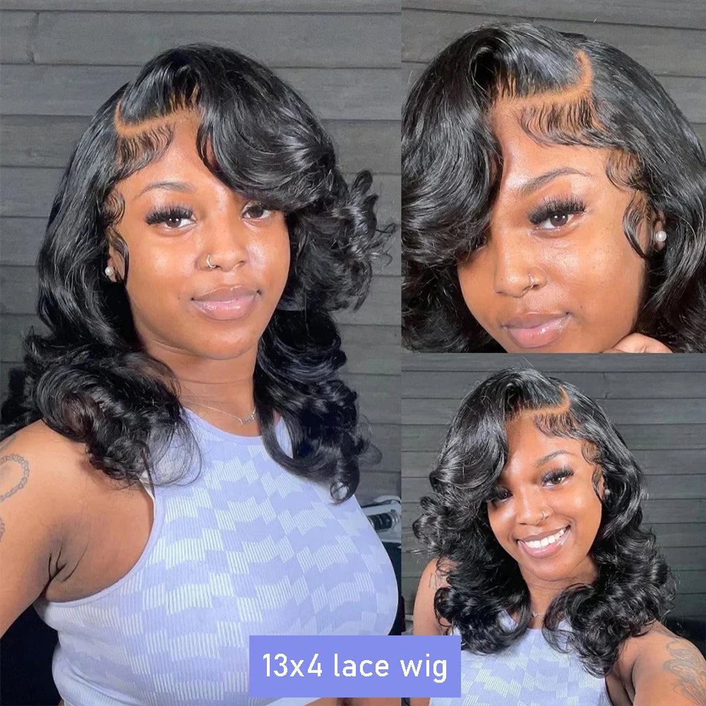 Bob Wig Body Wave 13x4 HD Lace Front Short Human Hair Wigs 4x4 Closure Lace Frontal Human Hair Brazilian Bob Wigs For Women
