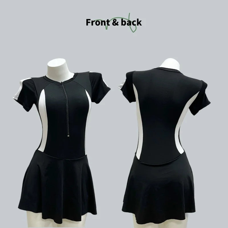 Conservative Swimsuits women's skirt-style Sportswear Slim And Simple Spring women's Racing Swimming Swimsuits