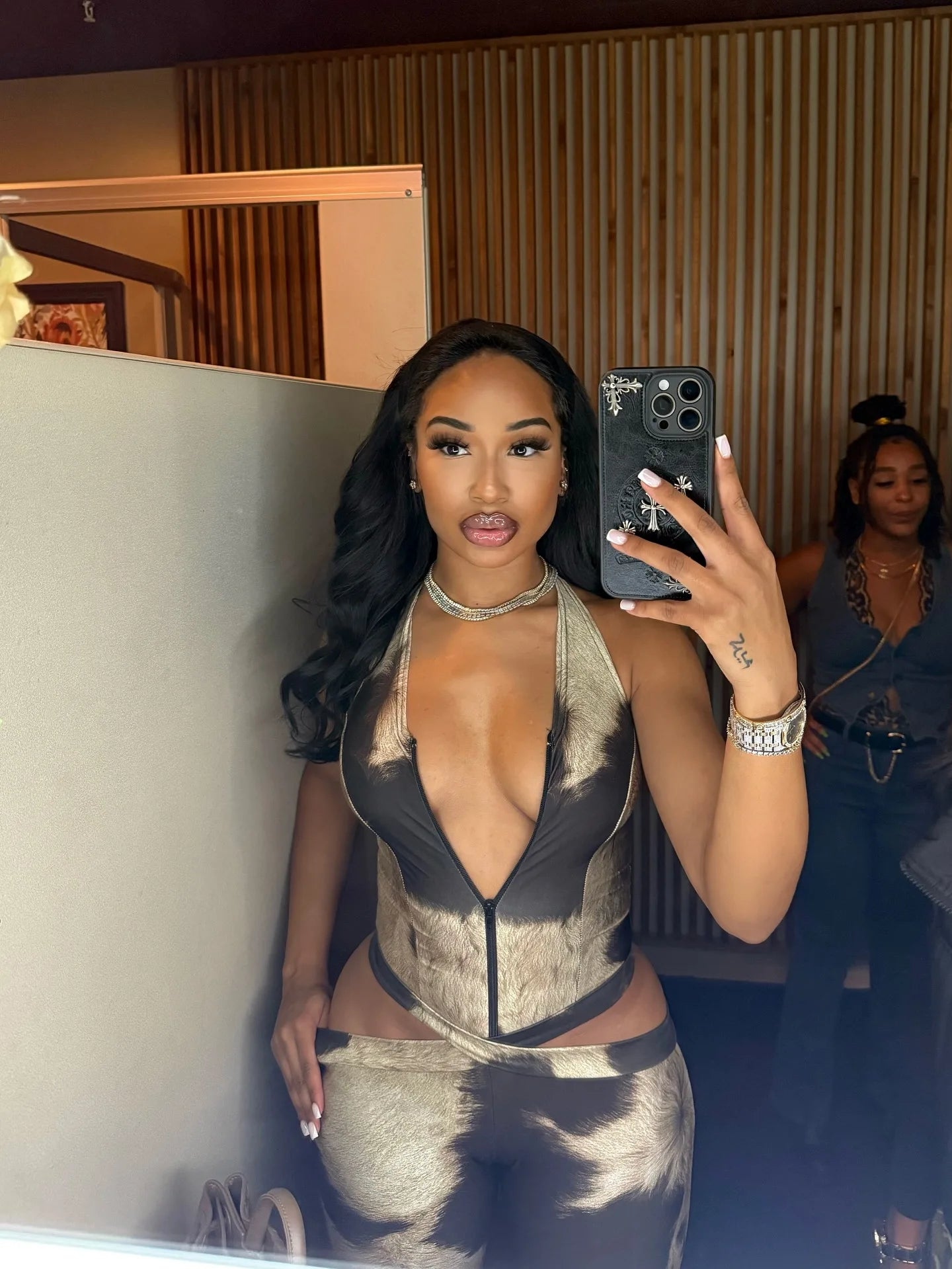 Sister Star Women's Jumpsuit Fashion Sexy V-neck Halter Sleeveless Hollow Street Style Elegant Commuter Long Jumpsuit Outfit