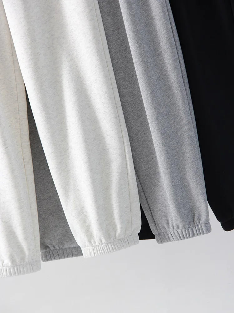 Thick Warm Fleece Sweatpants Women Winter Straight Leg Pants Gray Velvet Trousers Pants Jogger For Women Sweatpants Outfits