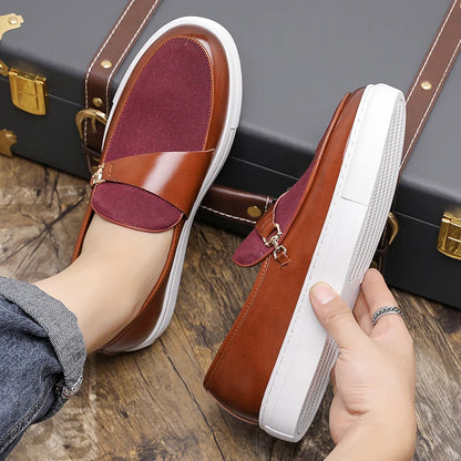 Breathable Leather Casual Shoes Luxury Brand Male Flats Classic Men's Comfortable Loafers Hot Selling Men's Park Walking Shoes