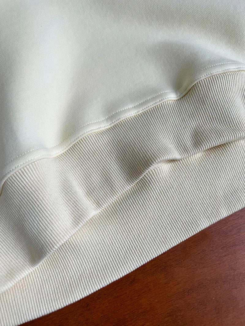 NS Pure Color Lazy Loose BF Hoodie Women's Simple Shape Sweatshirt Long Sleeve Letter Embroidery Top Casual Style Cotton Blend