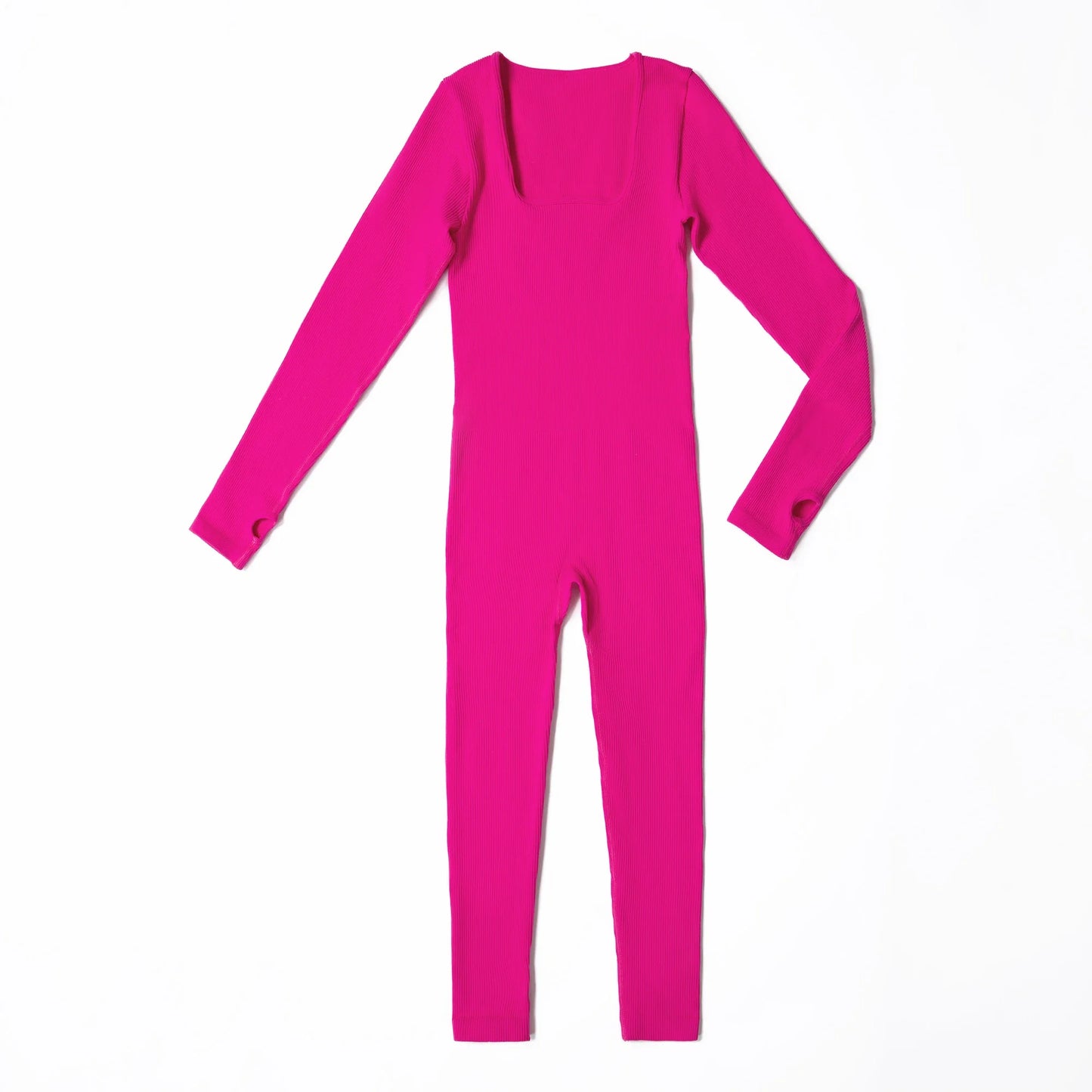 Long Sleeve Jumpsuit Women Bodycon One-piece Outfit Jumpsuit Square Neck Casual Streetwear Rompers Overalls playsuits Bodysuit