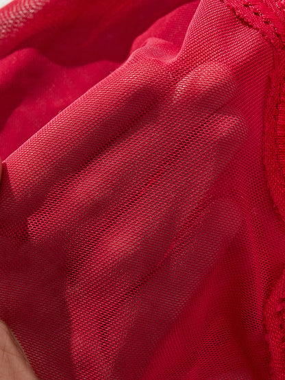 Plus Size 4XL Erotic Backless Deep V Sexy Lingerie Transparent Floral Lace Women Night Dress Teddy Babydoll Crotchless Underwear