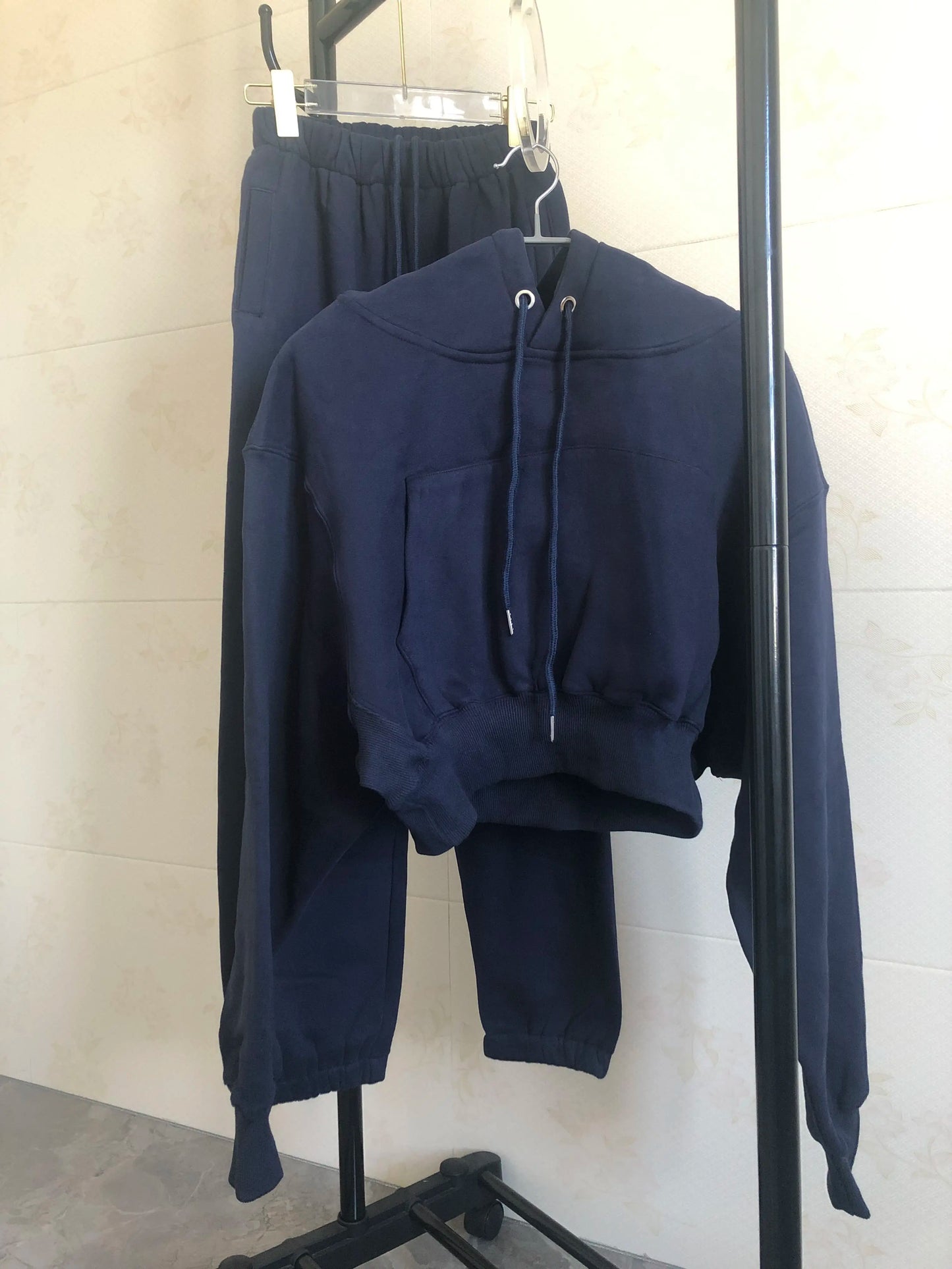 Wholesale Fleece Hoodie with Jogger Pant Sweat Suit Fall Winter 2 Piece Set Tracksuit Women Sports Outfit Two Piece Solid Casual