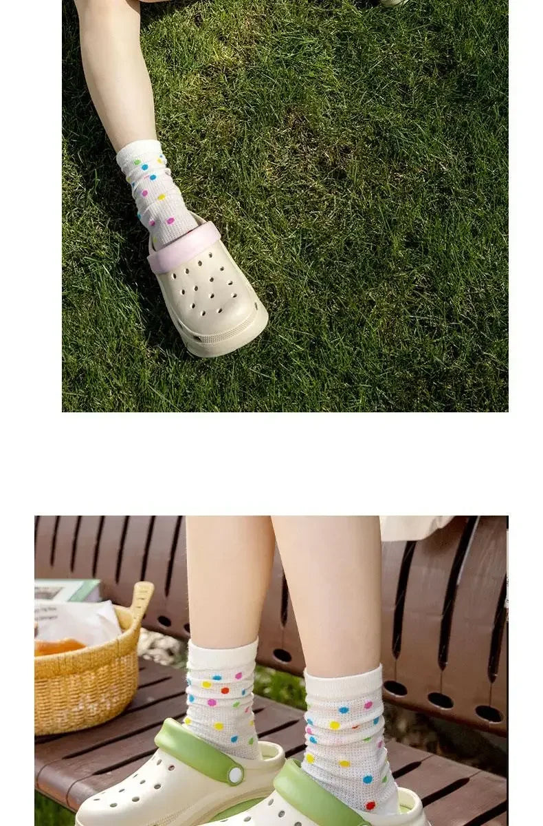 High quality Baotou semi-cool slippers for women, height-increasing, anti-slip, anti-odor, thick-soled beach and seaside crocs