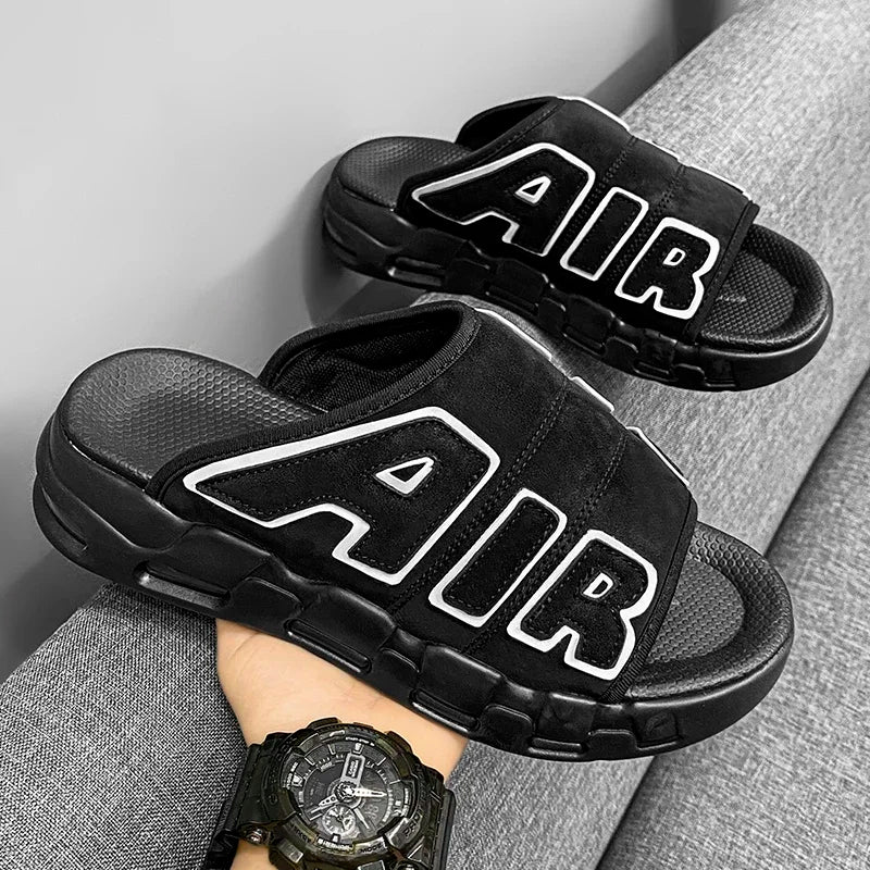 Men Air Cushion Design Slide Man Summer PVC Soft Non-slip Men's Sports Slippers New Slippers for Men Flip Flops Chanclas Hombre