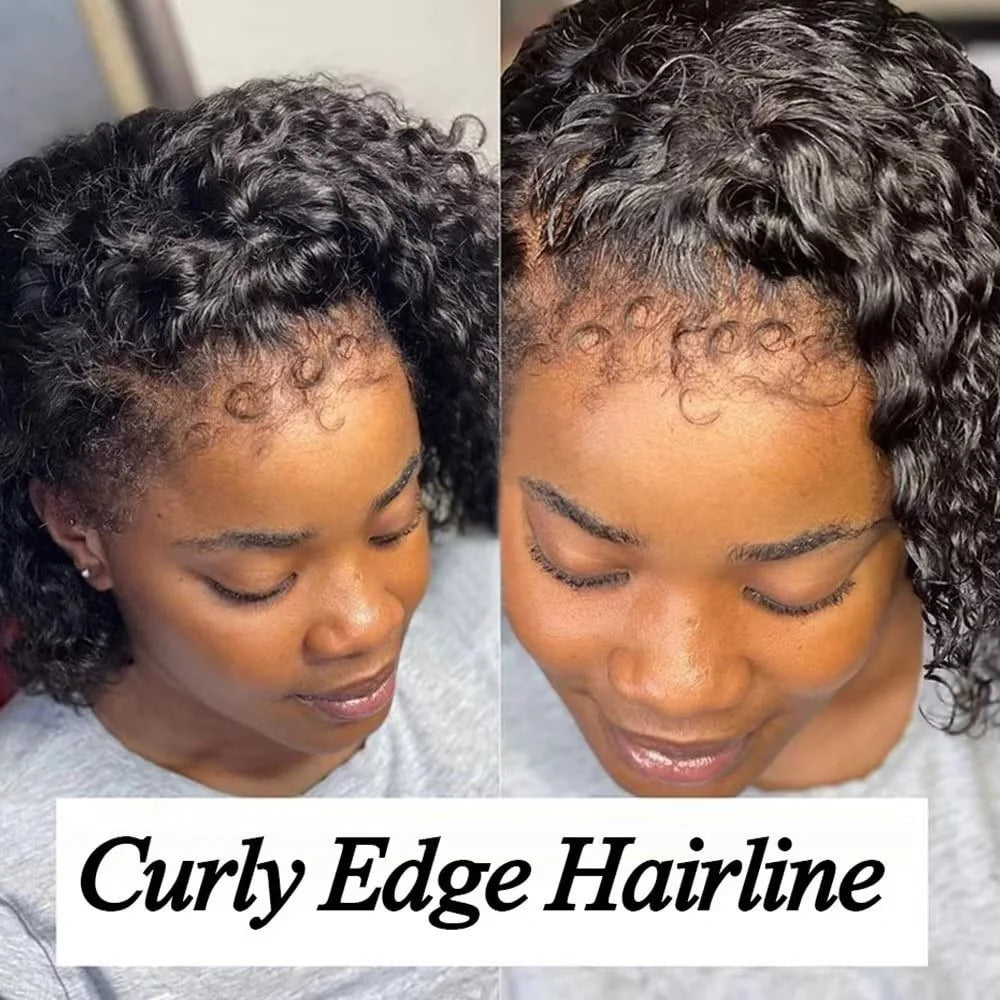 Curly Wigs Bob Wigs Curly Lace Front Human Hair Wigs 100% Bob Hair Wig Human Hair Short Wig 4x4 Closure Human Hair Wig Kinky